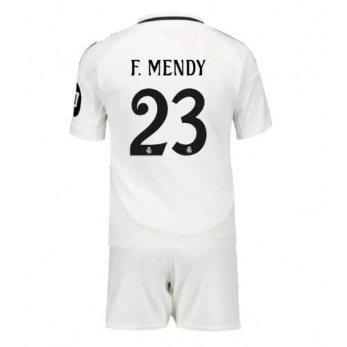 Fotballdrakt Barn Real Madrid Ferland Mendy #23 Hjemmedraktsett 2024-25 Kortermet (+ Korte bukser)